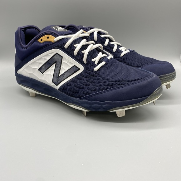 New Balance Cleats Mens US 14 Blue Baseball Cleats L3000TN4 Metal Spikes - Picture 1 of 16